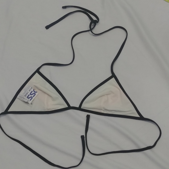 Solid and Striped bikini top triangle string tie black red blue pink burgandy M - Picture 3 of 6